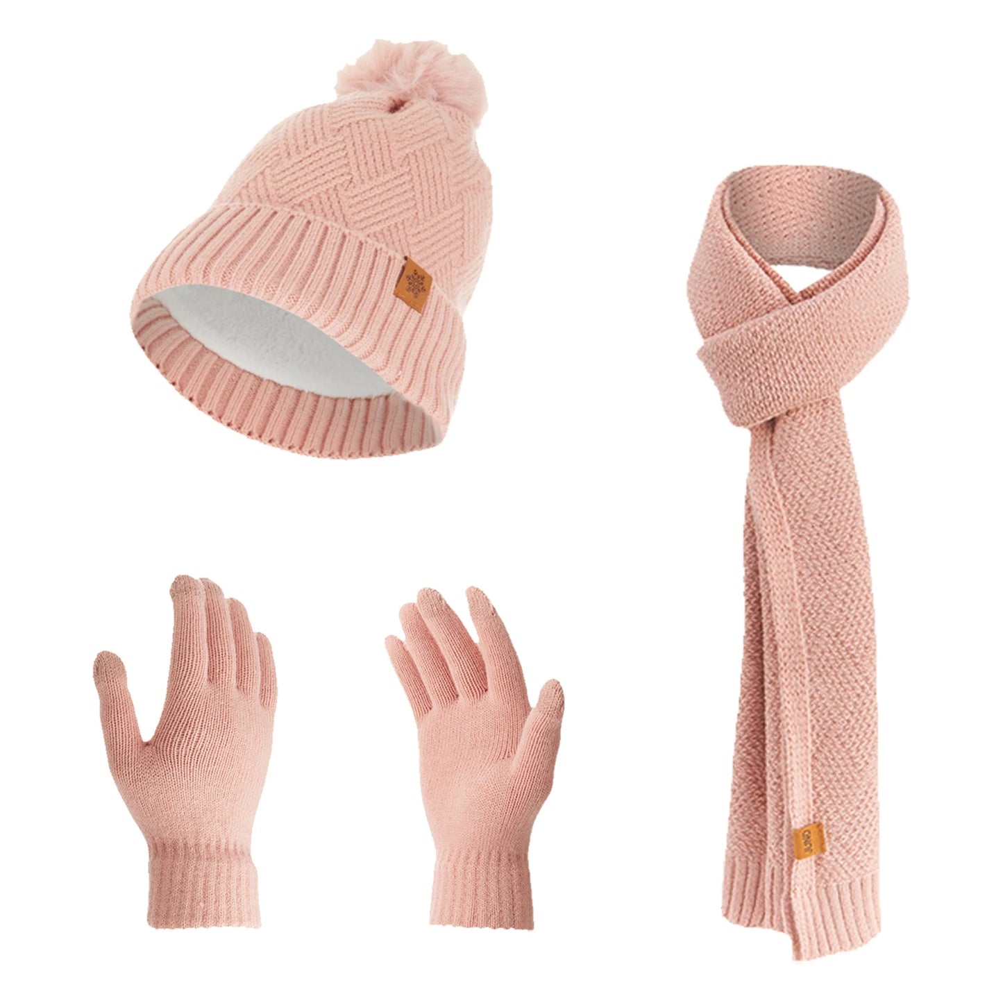 Winter Knit Beanie Scarf and Gloves Set - Cozy Cold Weather Accessories for a Stylish Warm Outfit