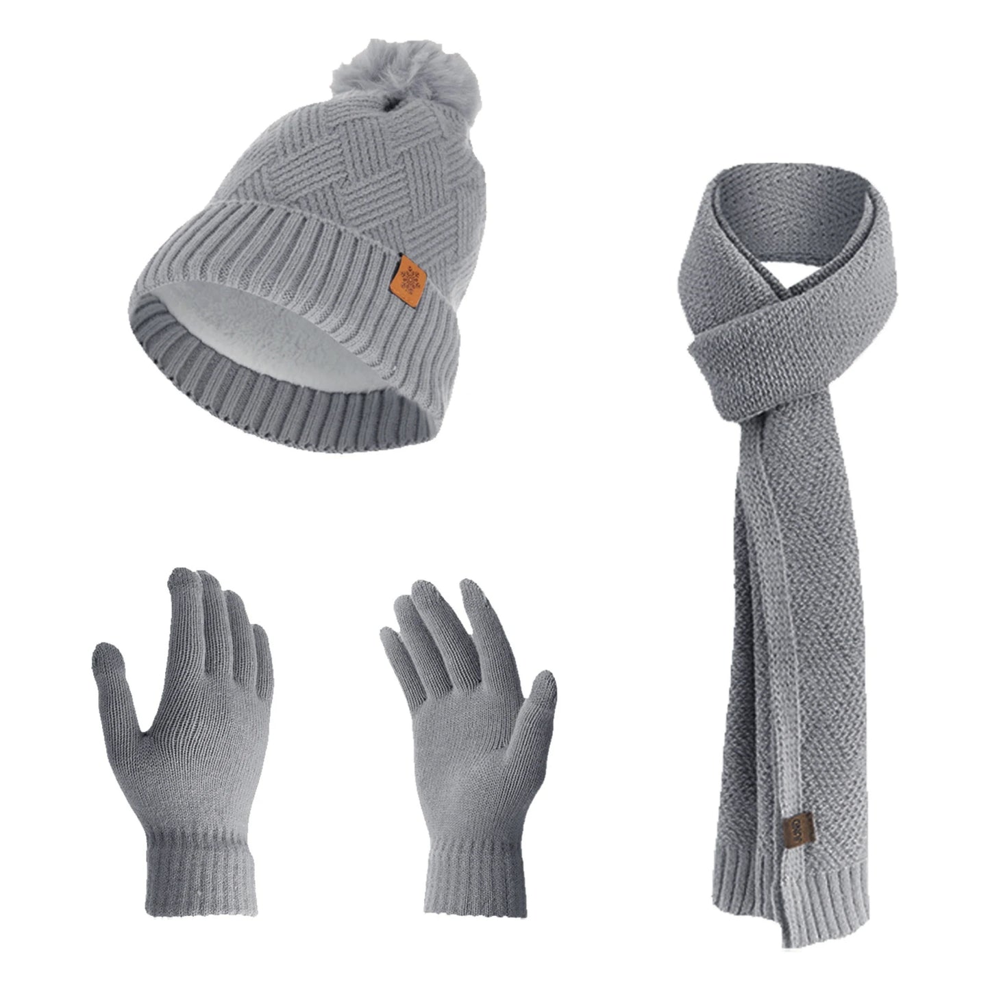Winter Knit Beanie Scarf and Gloves Set - Cozy Cold Weather Accessories for a Stylish Warm Outfit