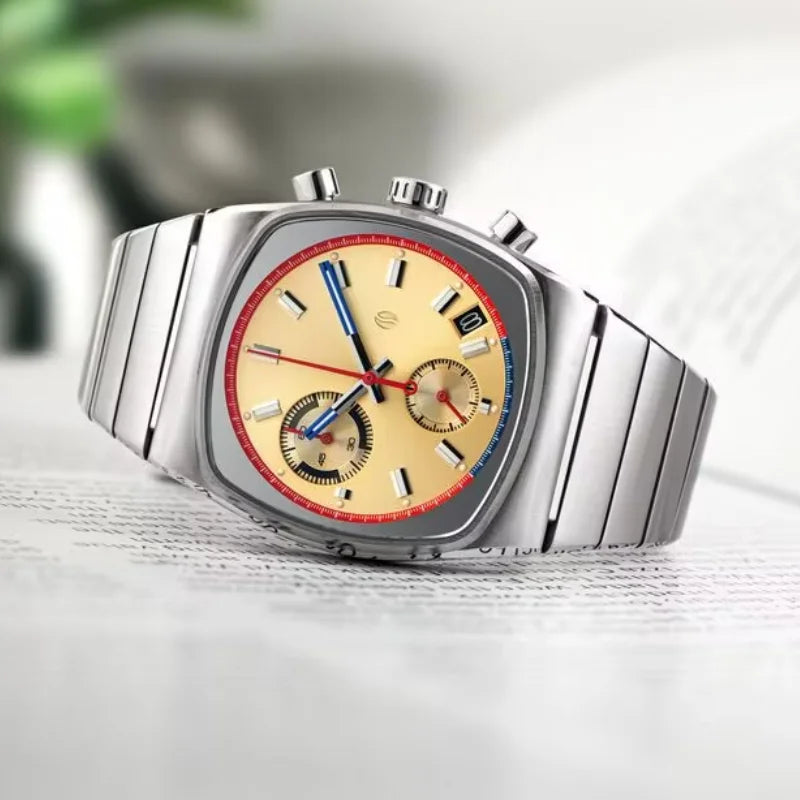 CILOA square man quartz watches for men retro automatic movement steeldive Man stainless steel sports watch new in men's Gifts