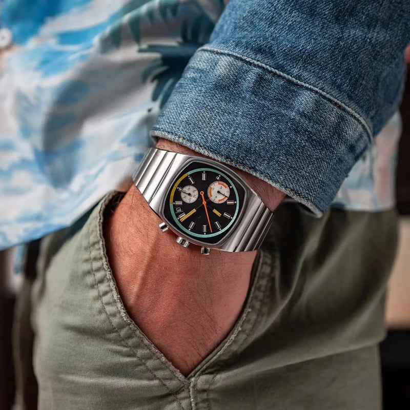 CILOA square man quartz watches for men retro automatic movement steeldive Man stainless steel sports watch new in men's Gifts
