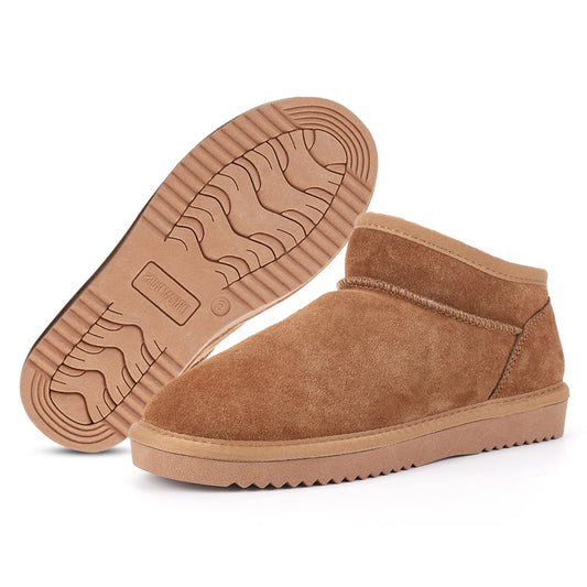 Women Snow Boots Slip On Short Boots Anti-Slip Comfort Ankle Boots Water Resistant Faux Fur Lining Boots for Outdoor Sports