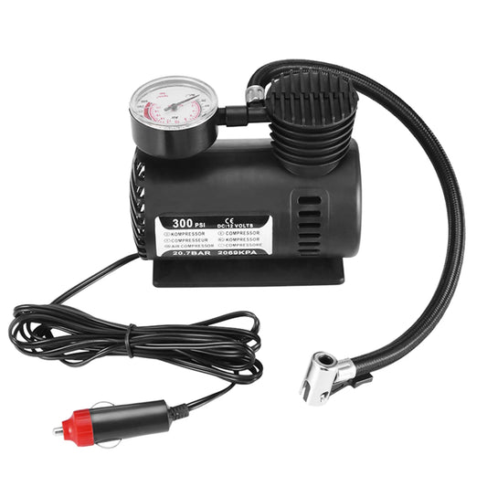 12V Small Car Tire Air Pump Inflator Wired Electric Air Compressor With 3 Needles For Cars Bicycles Motorcycles Kayaks