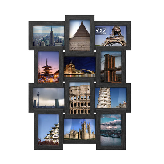 SONGMICS Collage Picture Frames, 4x6 for Wall Decor Set of 12, Multi Family Photo for Gallery Decor, Hanging Display