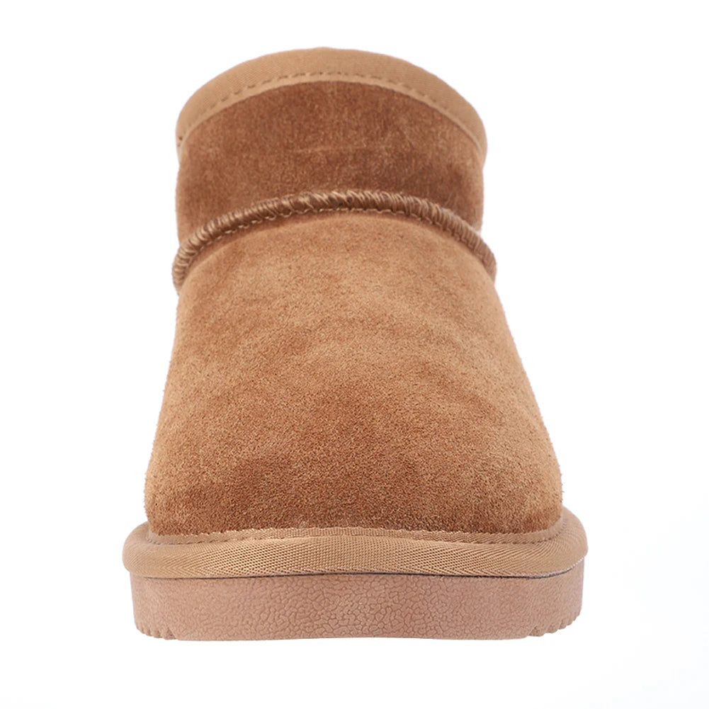 Women Snow Boots Slip On Short Boots Anti-Slip Comfort Ankle Boots Water Resistant Faux Fur Lining Boots for Outdoor Sports