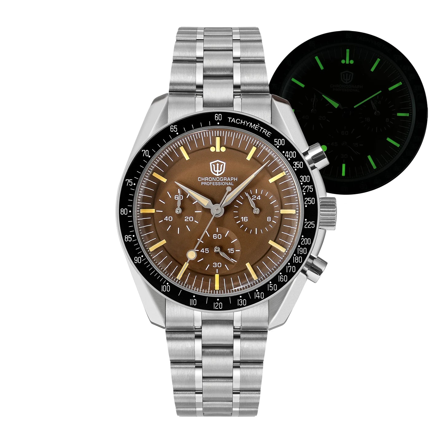 Watchdives WD1863 Chronograph Watch VK63 Sweep Second Mechanical Quartz Movement Bubble Sapphire 100M Waterproof Vintage Watches
